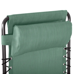 Fauteuil relax de jardin "Silos" vert olive acier traité époxy en texaline