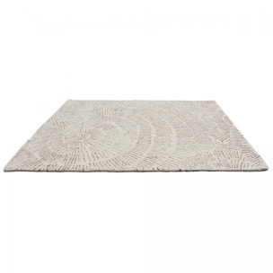 Tapis salon et chambre fait à la main en laine motif faux uni