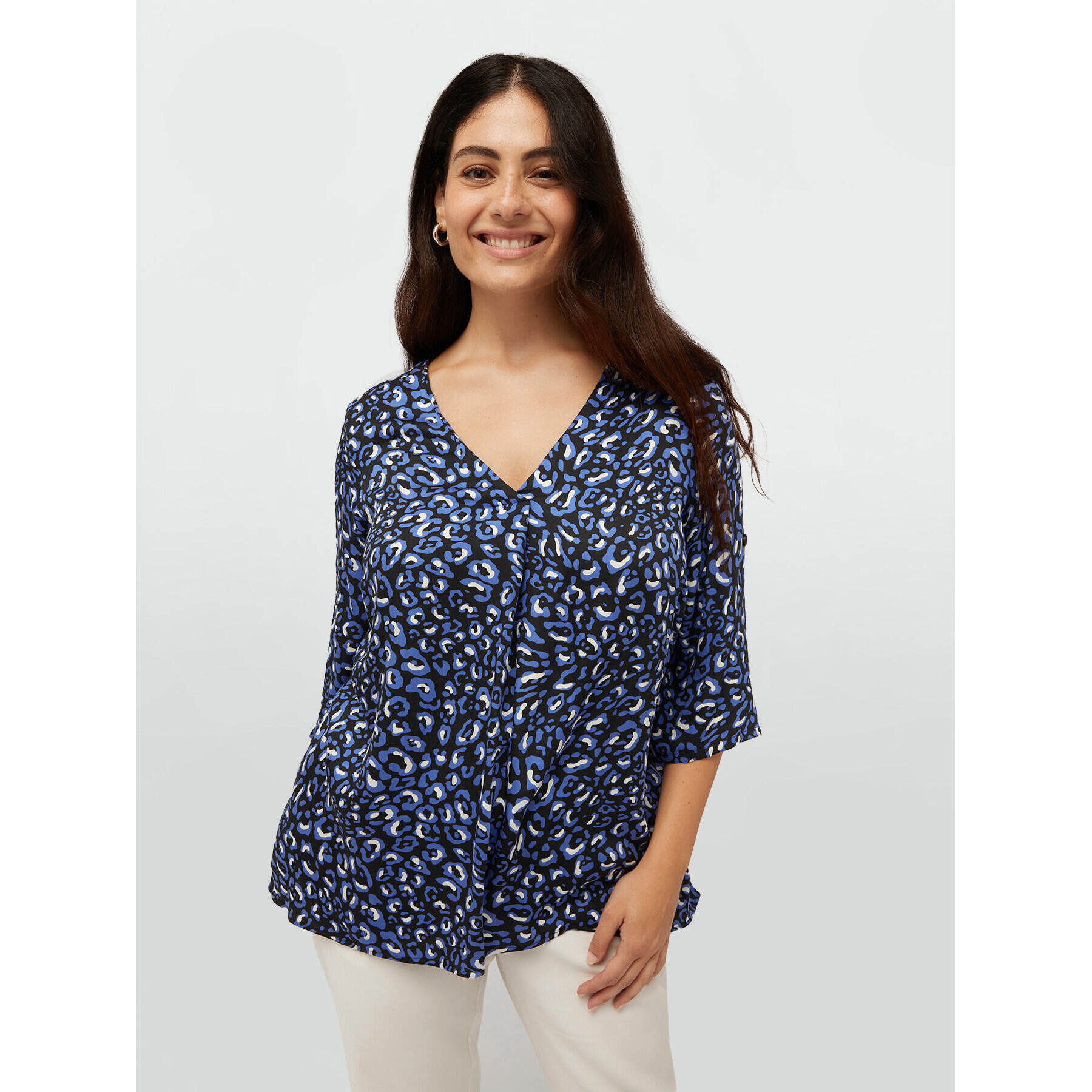 Fiorella Rubino - Blusa animalier - Blu