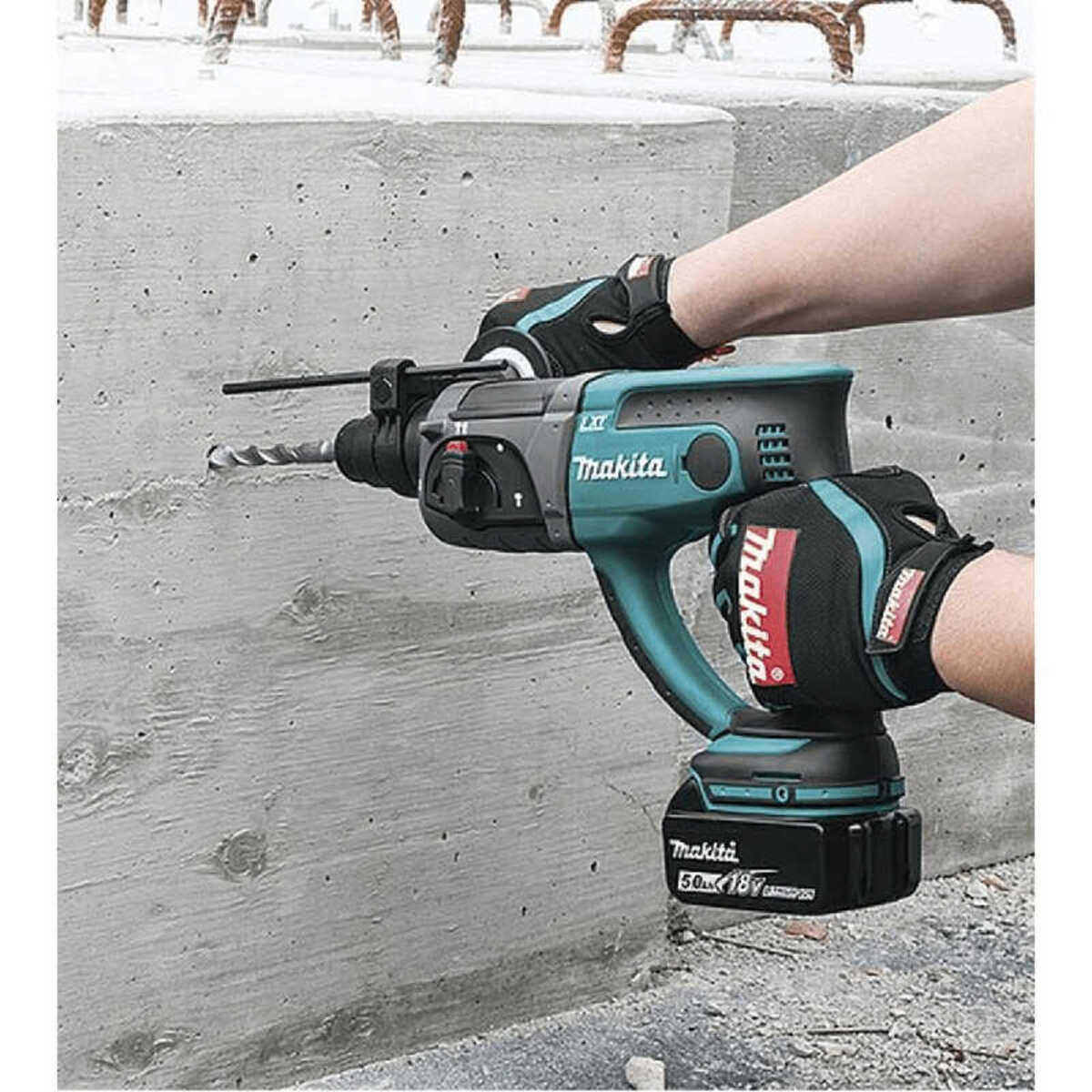 Martillo perforador SDS-Plus 18 V Li-Ion 5 Ah 20 mm MAKITA - 2 baterías, cargador, maletín - DHR202RTJ