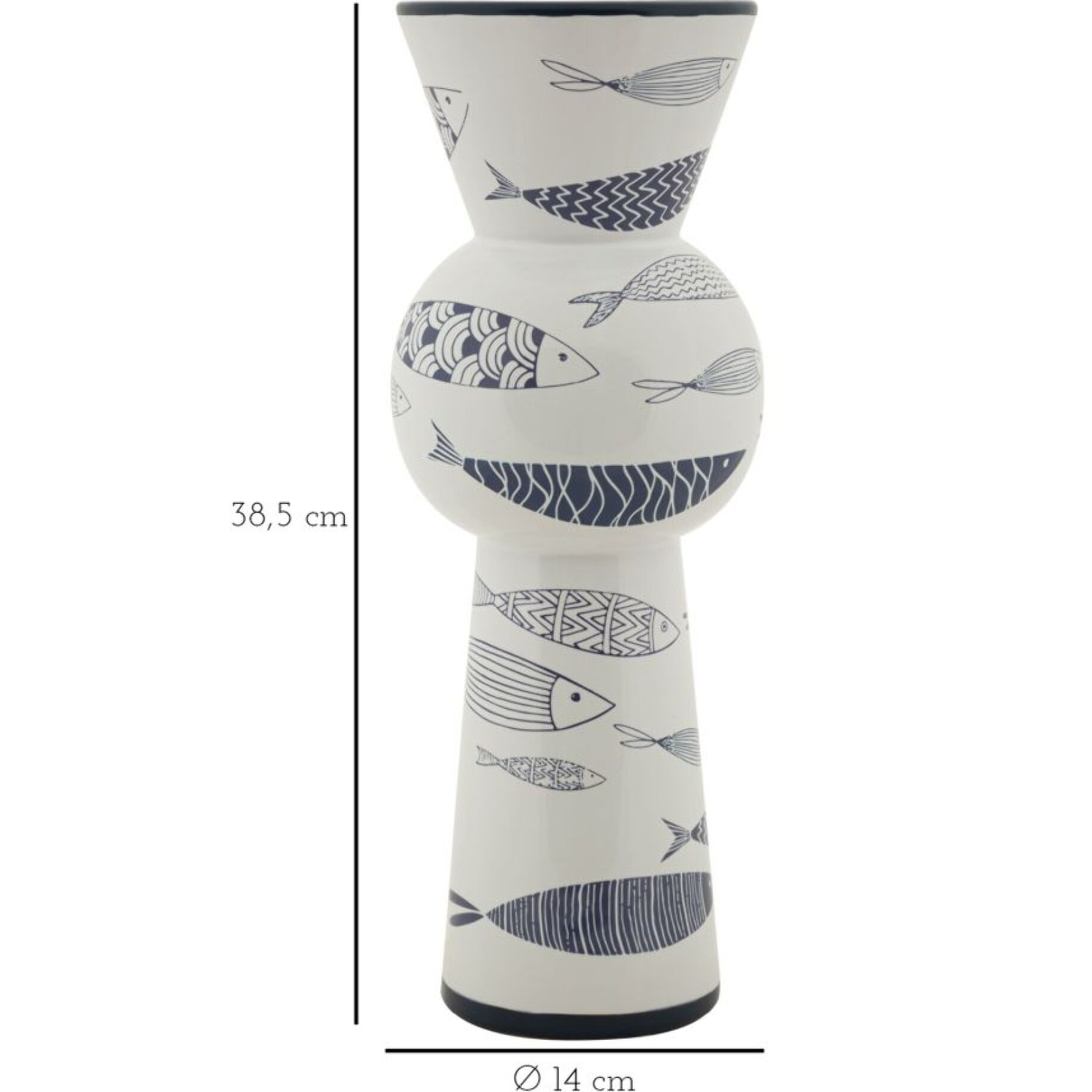 VASO CERAMICA FISH TALL CM Ø 14X38,5