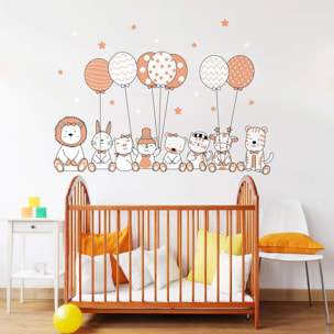 Stickers muraux | Sticker Mural Autocollant - ANIMAUX ACROBATES ET LES BALLONS FANTASTIQUES - Stickers adhésifs