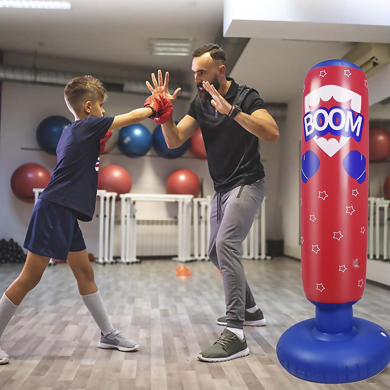 Punching ball gonfiabile, pratica karate, boxe. 125 cm.