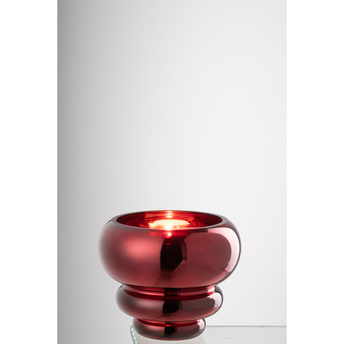 J-Line photophore/vase Julia - verre - rouge foncé