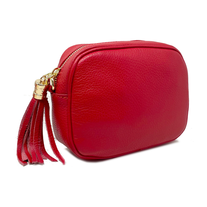 Chicca Borse - Tracollina Clutch Donna in Vera Pelle - Colore Rosso