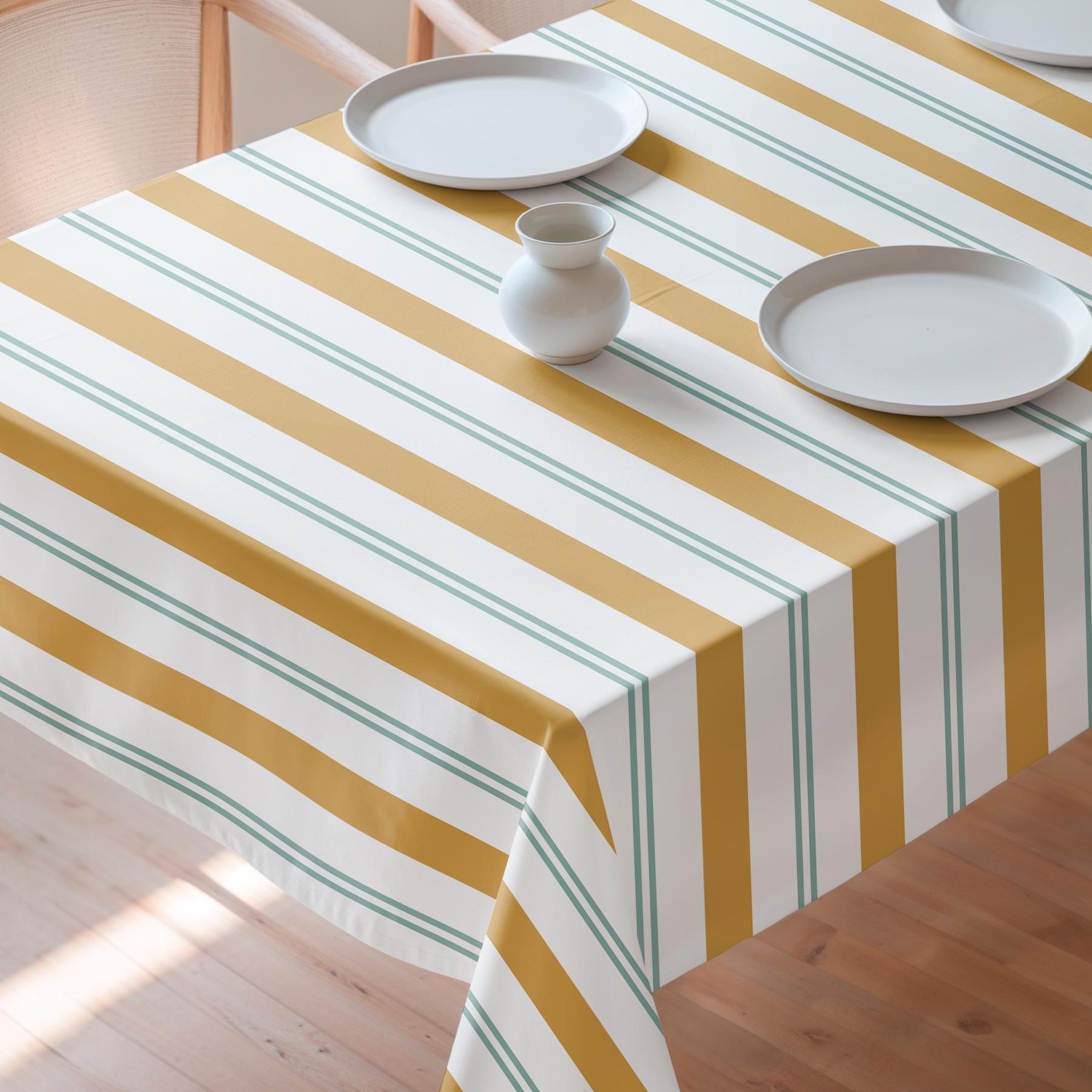 Nappe imprimée anti-tâches JUNIPER JAUNE