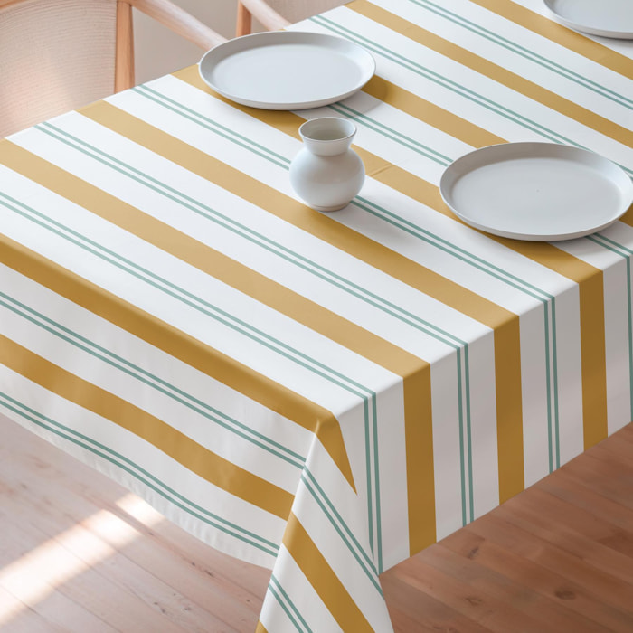 Nappe imprimée anti-tâches JUNIPER JAUNE