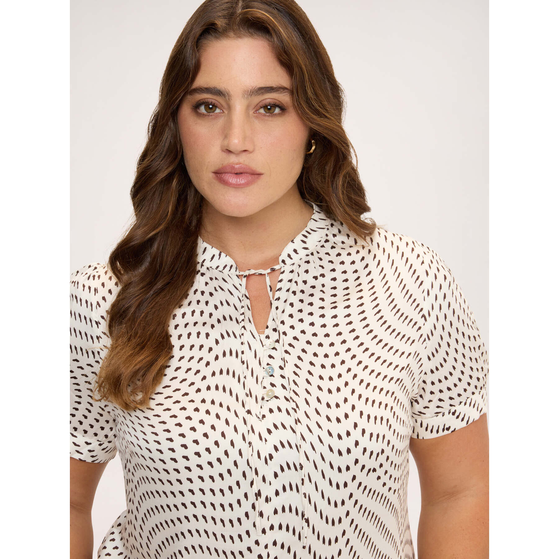Fiorella Rubino - Blusa con stampa in viscosa - Marrone