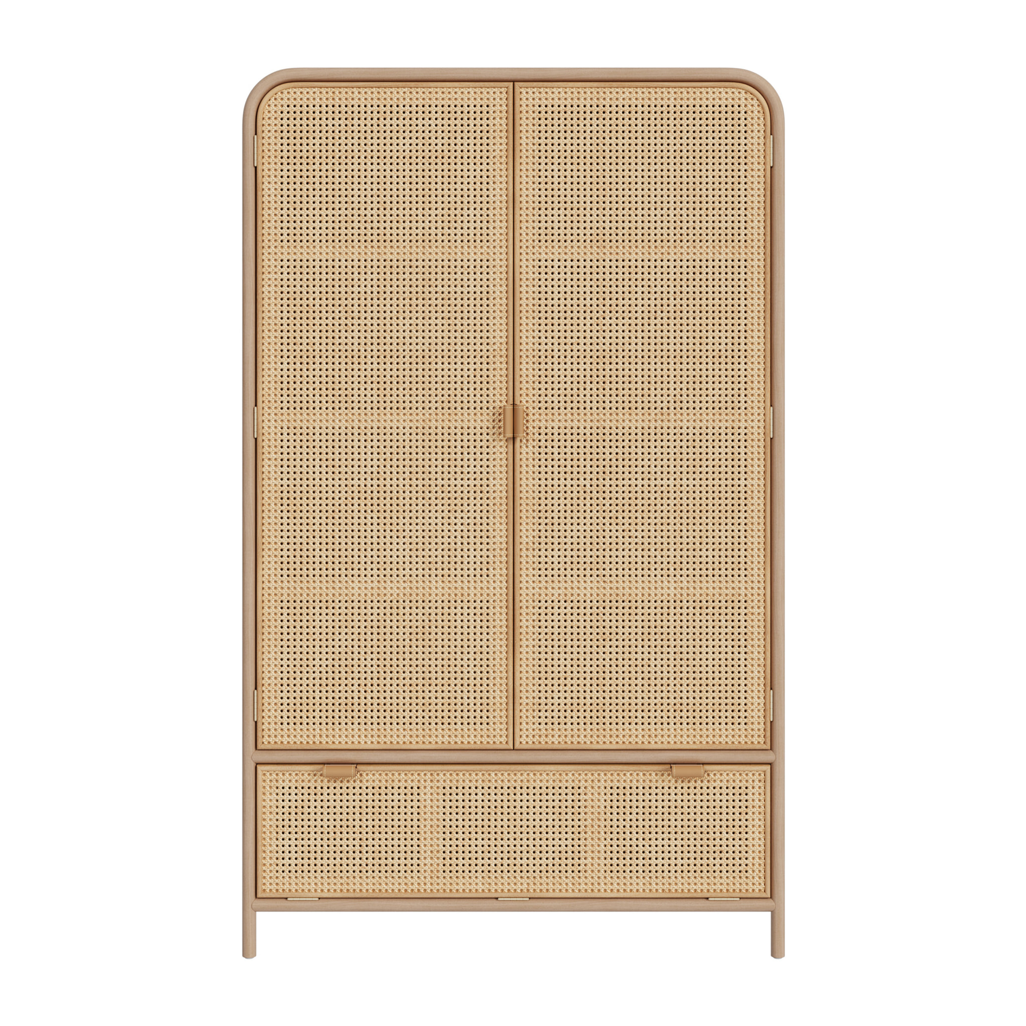 Armoire en bois massif de pin et de teck - Alata