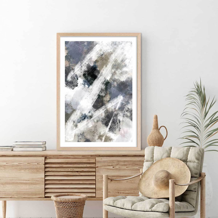 Affiche Facet zag Affiche + cadre en bois - Chêne