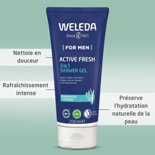 WELEDA -  Gel nettoyant visage 2in1 100ml + Gel Douche 3in1 Active Fresh 200ml