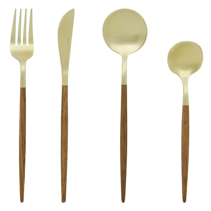 Ménagère Ida 24 pièce(s) marron L2,7xp0,7xH22,7cm