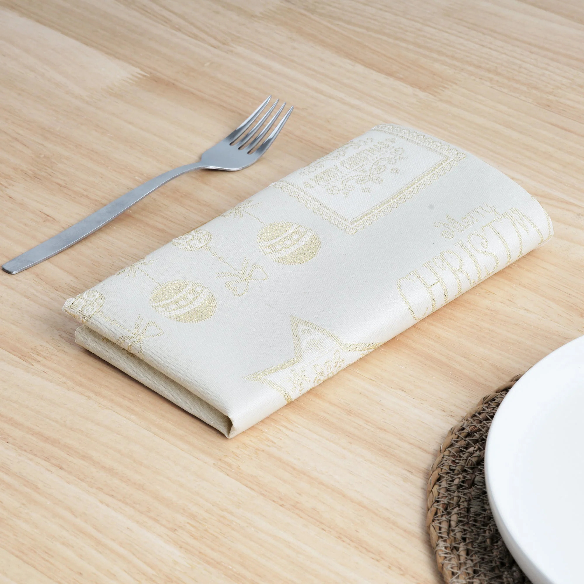 Lot de 2 Serviettes jacquard fil d'or PSC4732A 45x45 cm