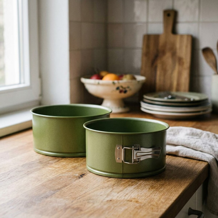 Lot de 2 moules à gâteaux 18/18 cm en acier Zenker Green Vision