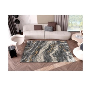 MARMOL ONDA Alfombra efecto mármol de pelo corto gris, varias medidas disponibles.