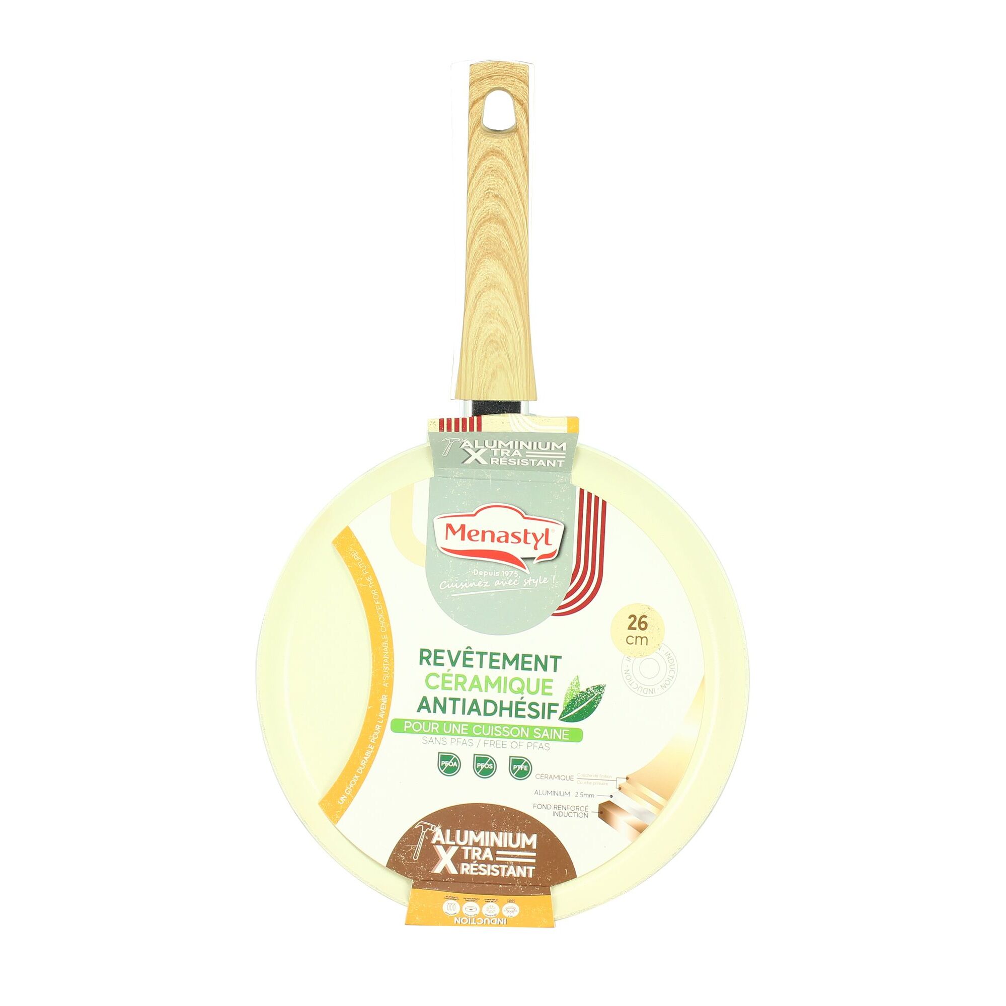Crêpière 26cm avec revêtement céramique crème - tous feux COLORAMA