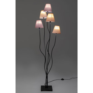 Lampadaire Flexible 5 bras 163cm rose Kare Design