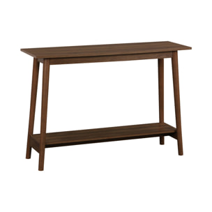 Console scandinave déco bois de noyer. 1 étagère