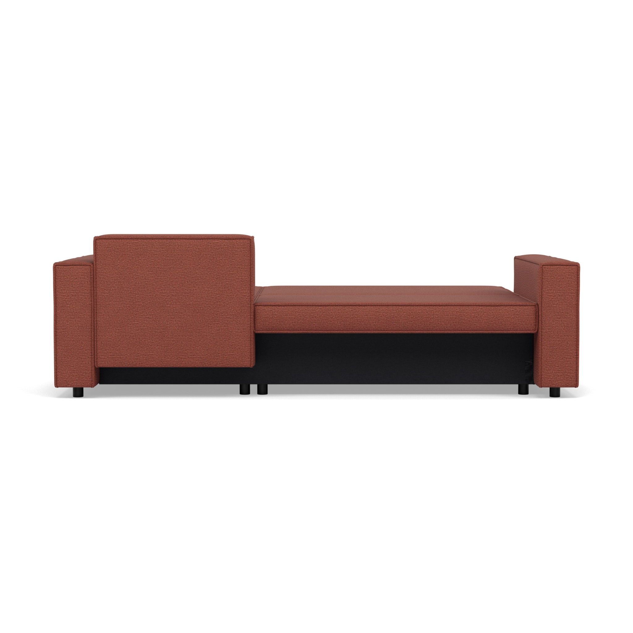 Jonas - canapé d'angle réversible 4 places convertible avec coffre en tissu texturé - Rose