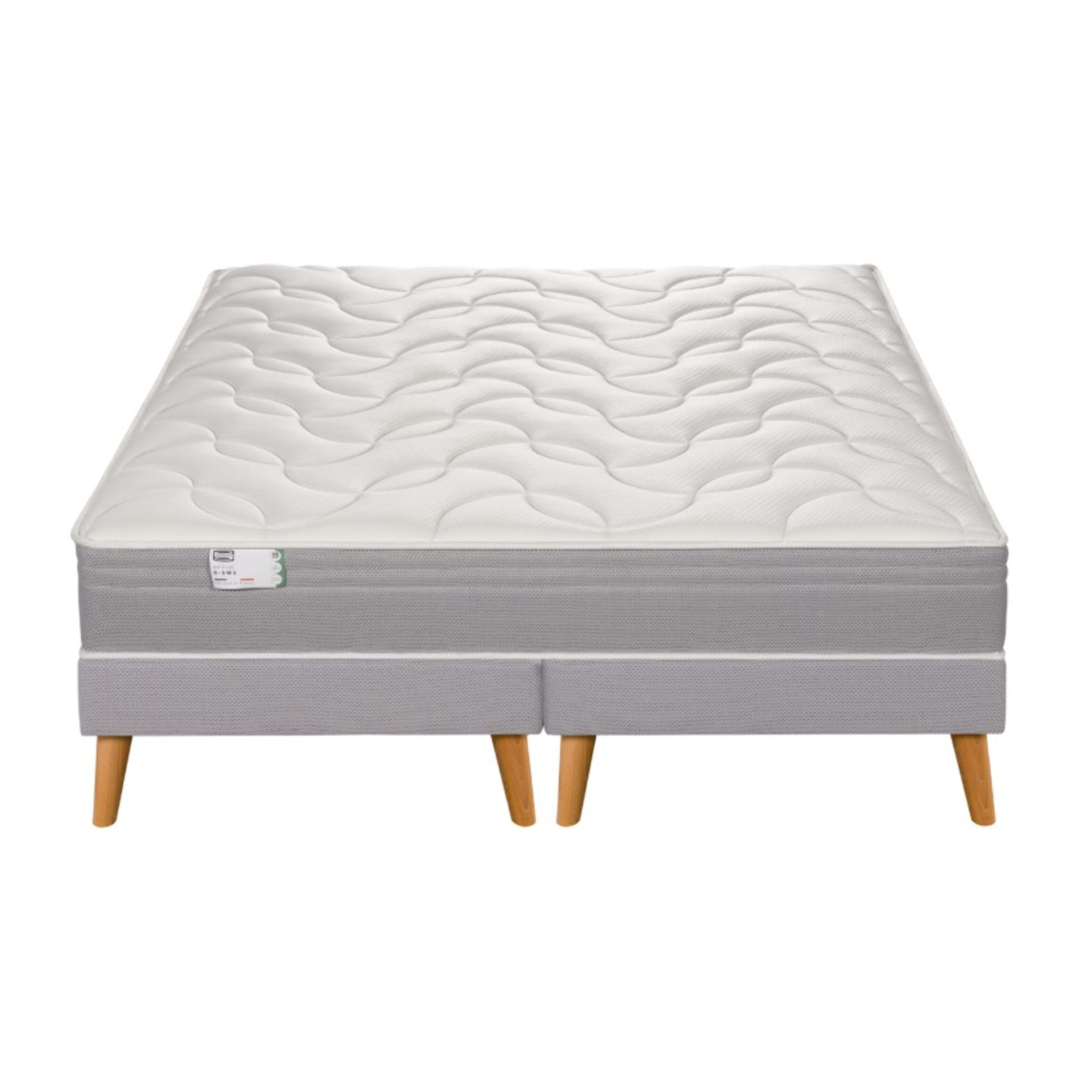 Ensemble L INDISPENSABLE, matelas H26 ressorts ensachés, ferme, 2 sommiers