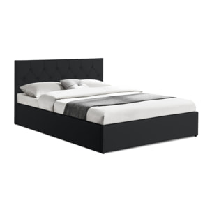 Lit coffre Hanna 140x190cm simili cuir noir