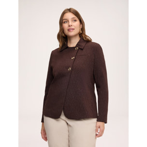 Fiorella Rubino - Blazer con chiusura asimmetrica - Marrone