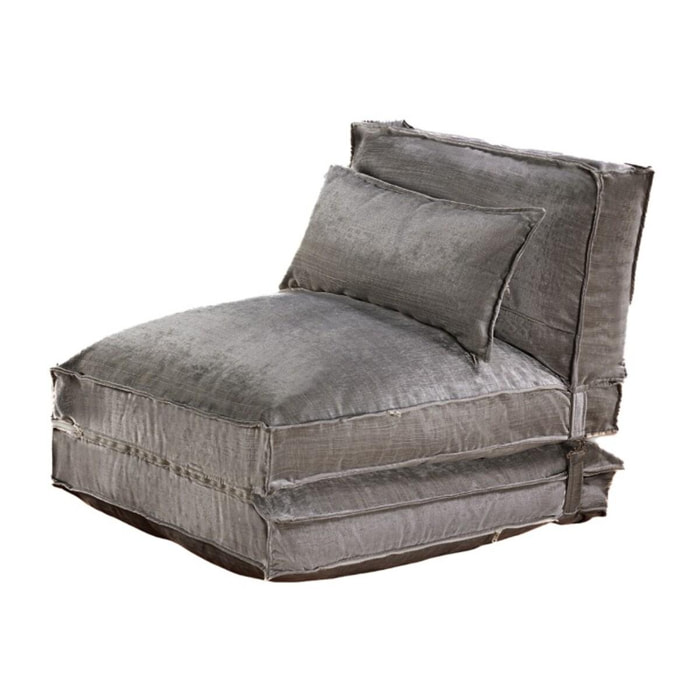 Fauteuil Modulo Gris fonce | Confort & Style | Velours