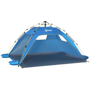 Tienda de Playa Plegable Carpa de Playa Pop-up para 1-2 Personas con 2 Puerta 2 Ventanas y Bolsa de Transporte para Parque Camping 220x173x120 cm Azul