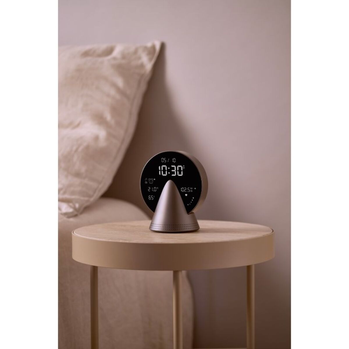 Radio réveil LEXON Conic Clock avec fonction Bluetooth Gris