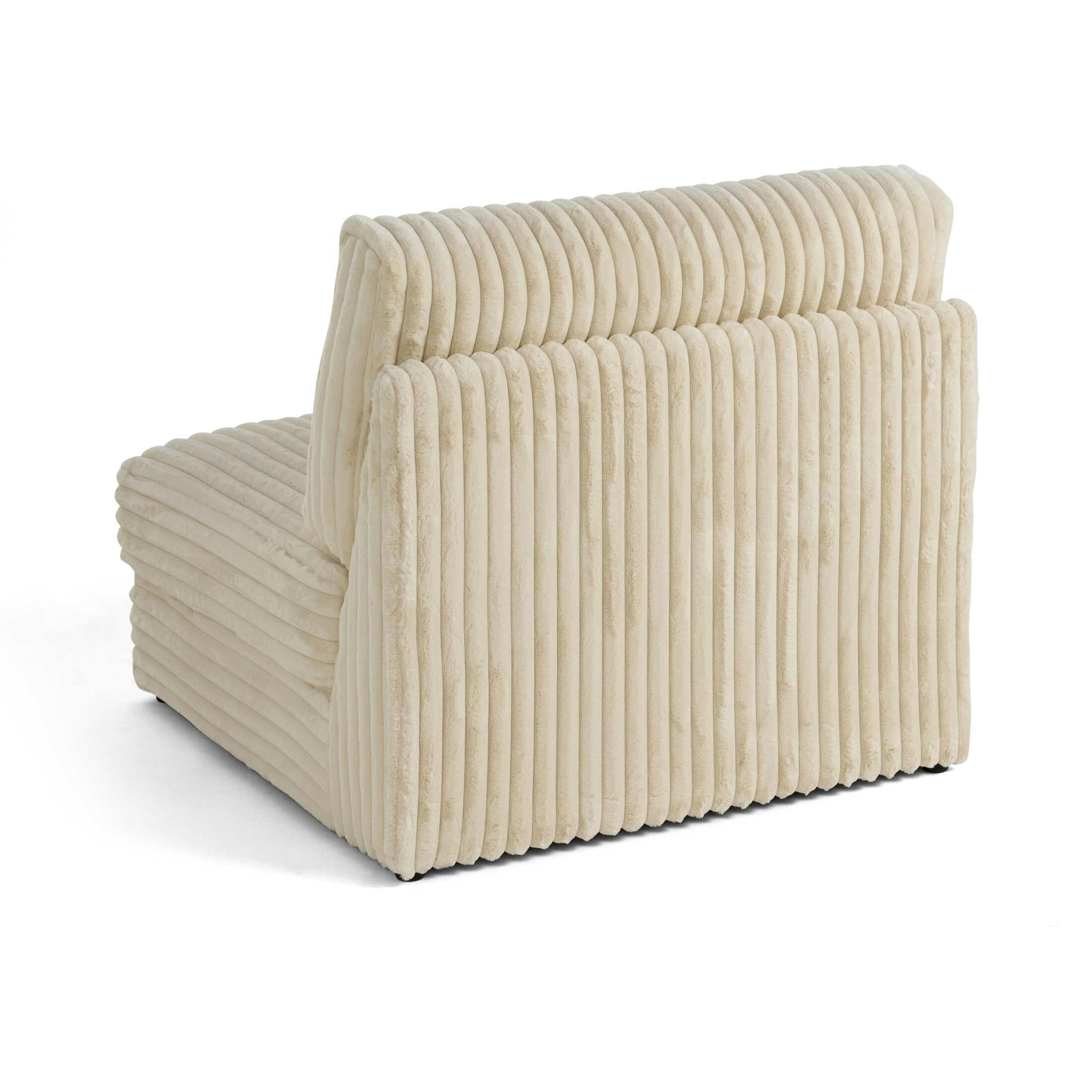 Jasper - module d'assise - en fausse fourrure côtelée - Beige