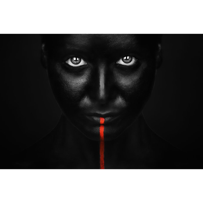 Tableau d'art portrait rouge Tableau plexiglas