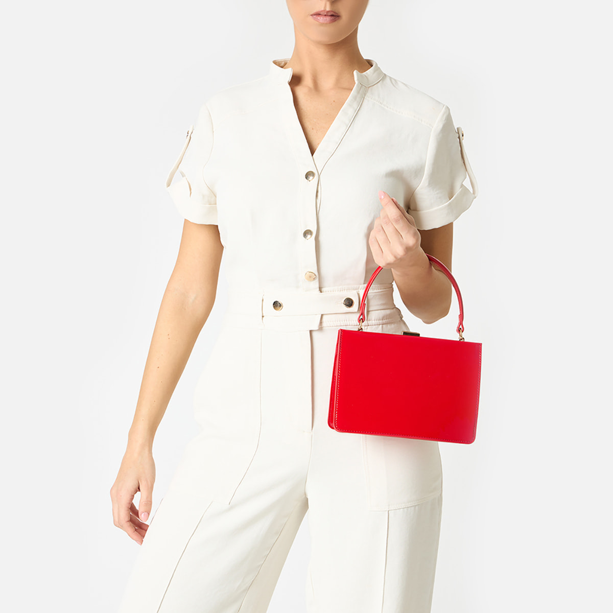 Mini bag donna rossa in vernice