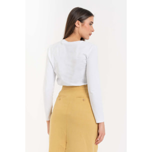Kocca - T-shirt a maniche lunghe da donna in cotone con logo Donna