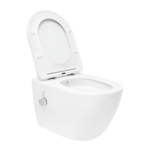 Fusion WC japonais suspendu sans bride, chasse d'eau Vortex + abattant SoftClose, blanc (SATFUS11BFC)