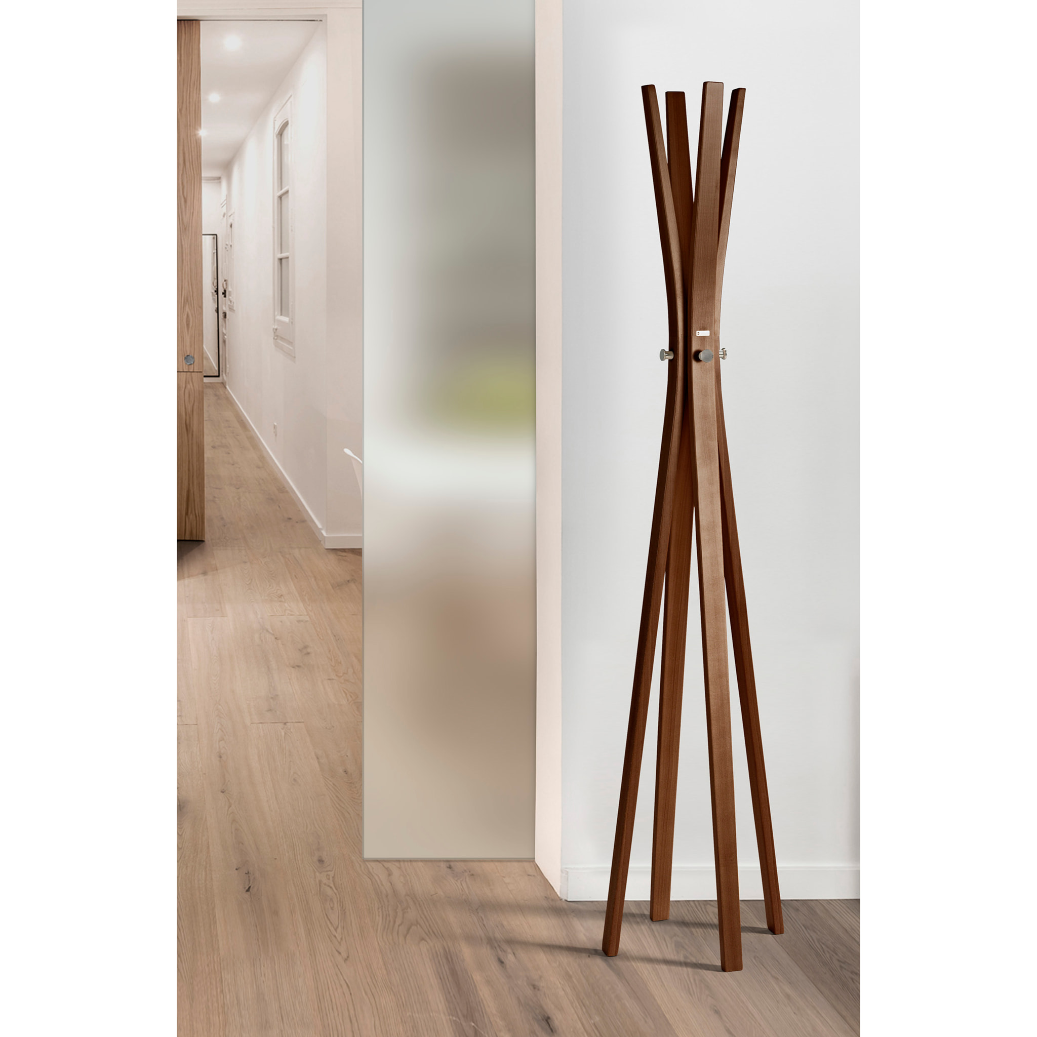 Perchero Naturaleza madera haya nogal 182x42x42 cm