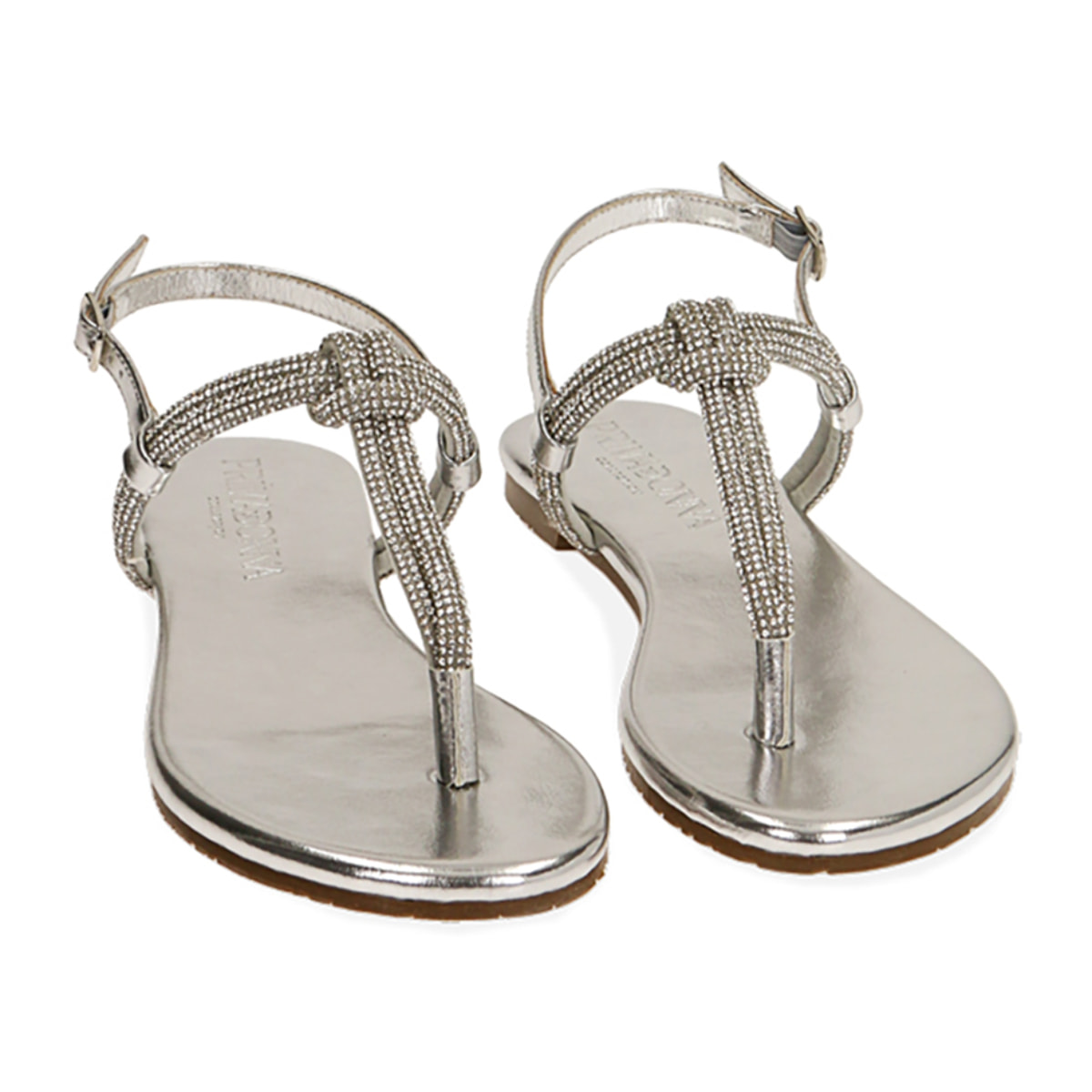 Sandalias planas plateadas