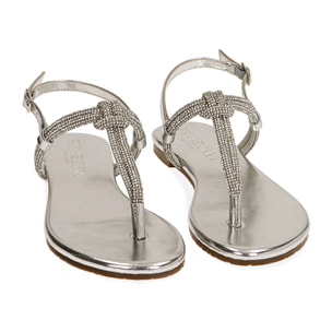 Sandalias planas plateadas