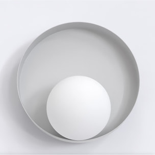 Lampada a parete Kido in acciaio bianco
