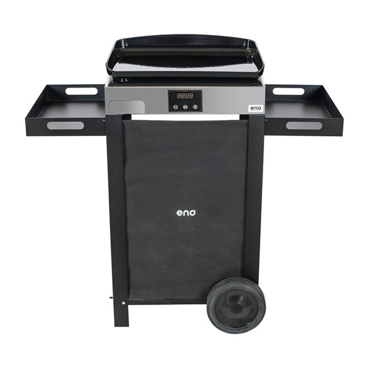 Plancha électrique ENO COMBO INITIAL 50 noir inox sur chariot, 48x38 cm