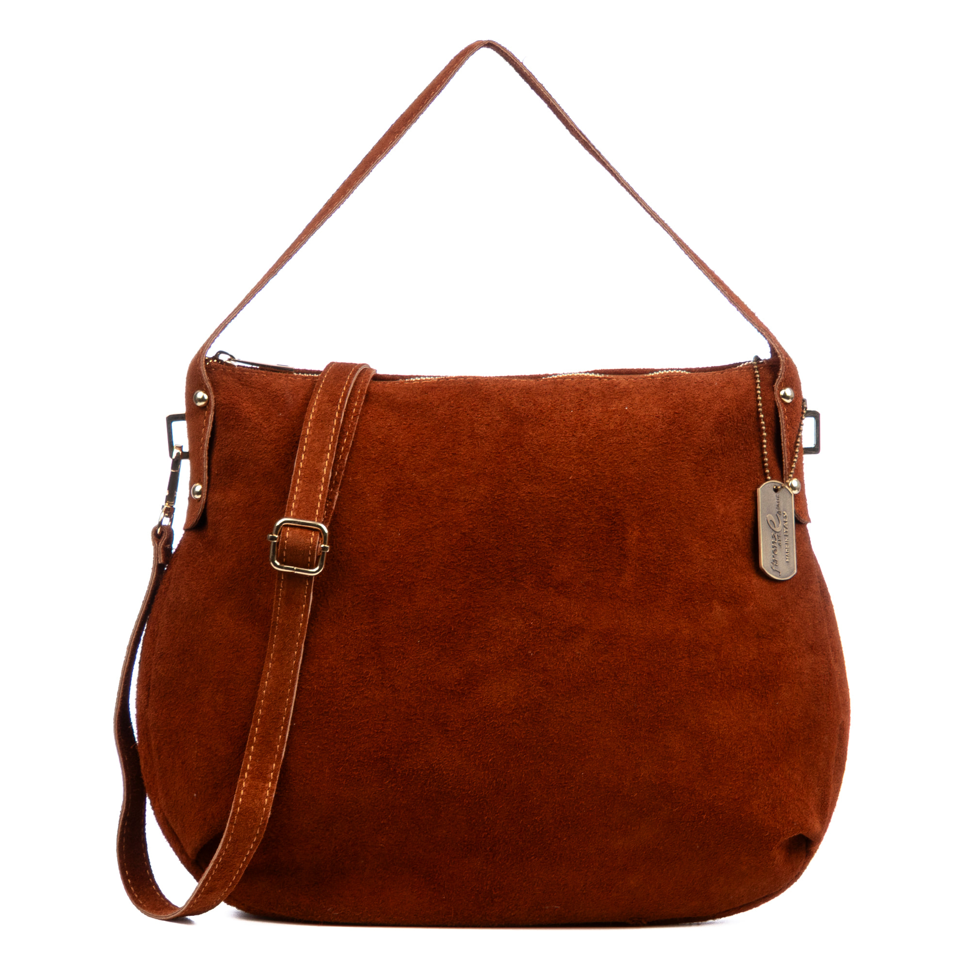 Acerenza Bolso de hombro Mujer.Piel auténtica Gamuza