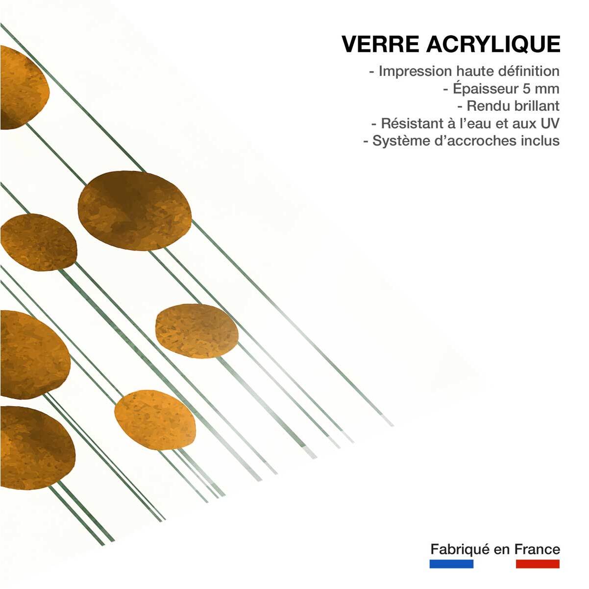 Tableau Fleurs d'eau dorées Tableau plexiglas