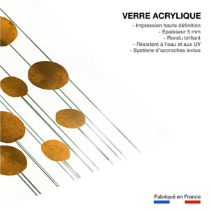 Tableau Fleurs d'eau dorées Tableau plexiglas