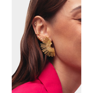 Pendientes Sunbeam Acero Baño Oro