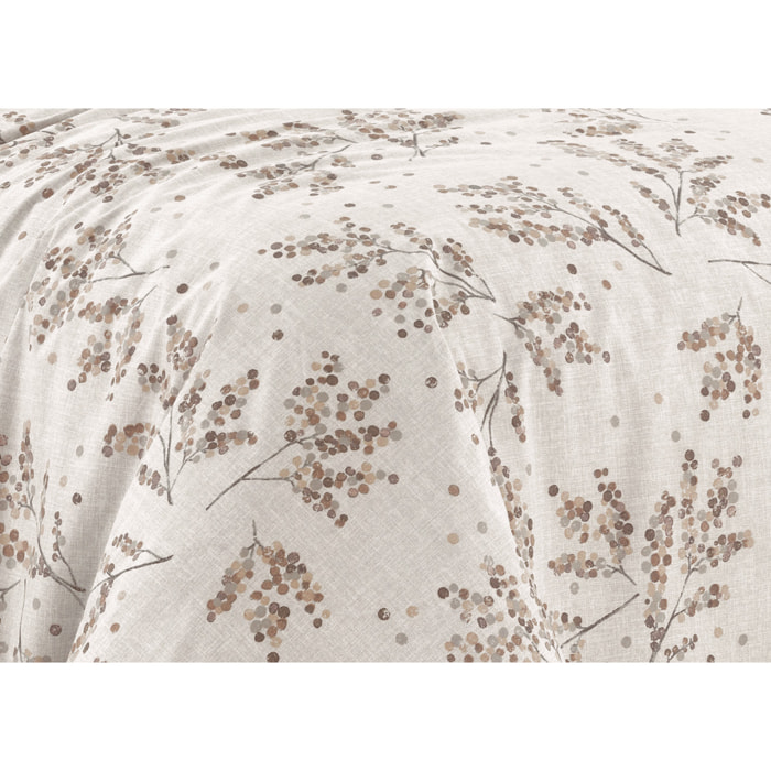 Telo Arredo Copritutto Grandfouldard In 100% Cotone Made In Italy Disegno Sambuco Colore Perla