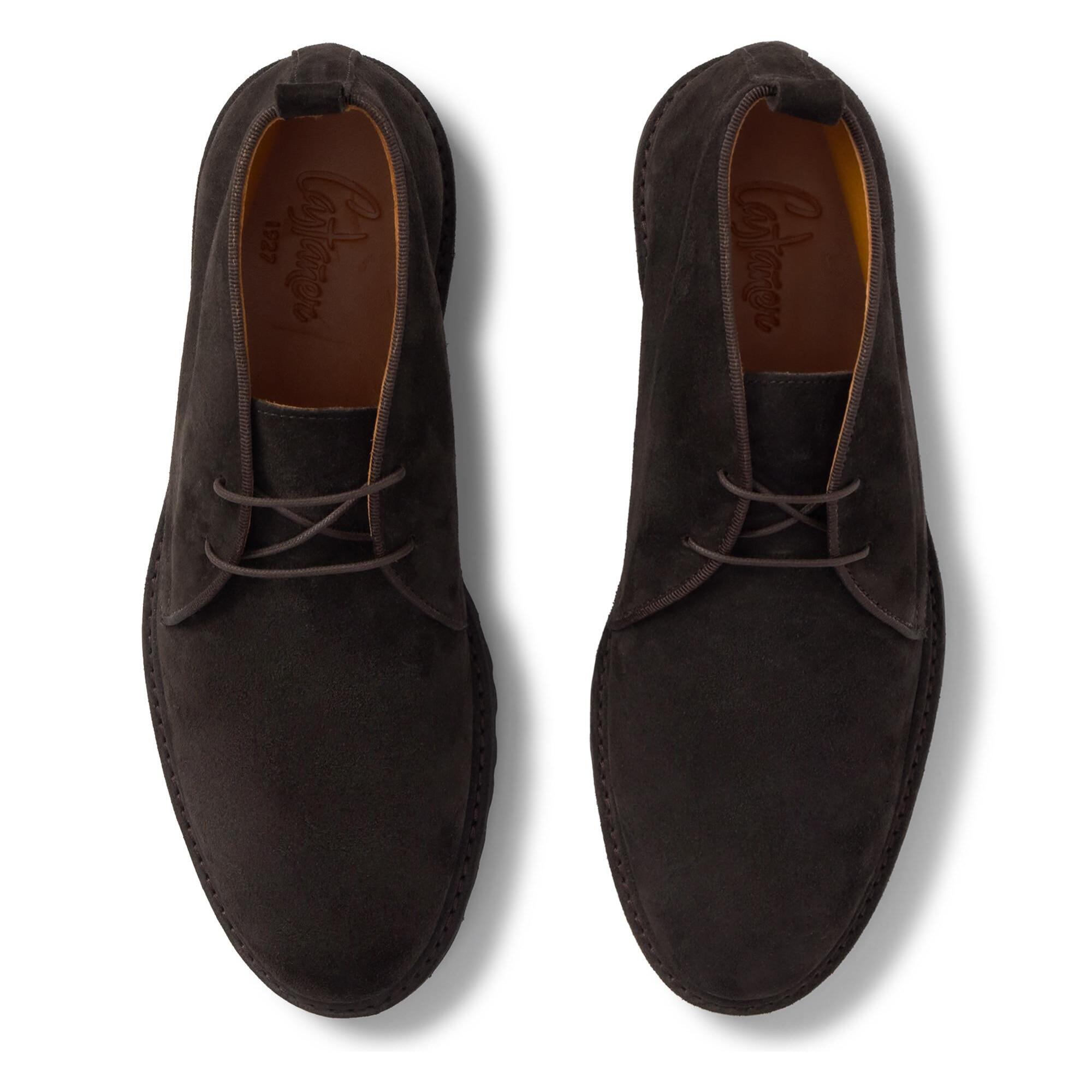 Desert boot Leo en serraje con cierre de cordones