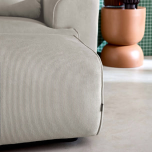 Pouf, repose-pieds pour canapé 3 places Wallas velours côtelé WALLAS