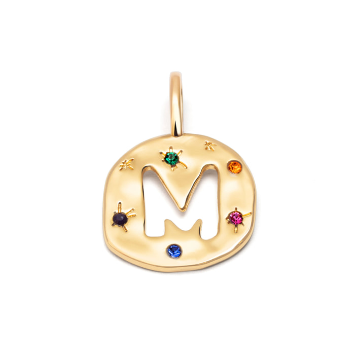 Charm Personalizado Organic Colors Letter Baño Oro