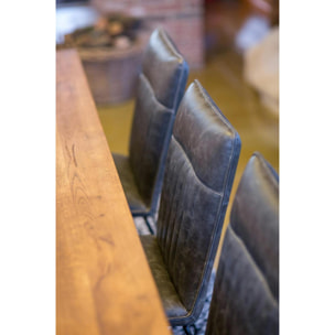 Table à manger 240 cm bois/métal pied croisé OKA