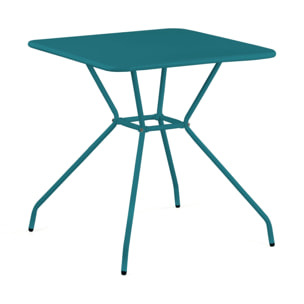 Tavolo da giardino in acciaio 70x70x73 cm, blu