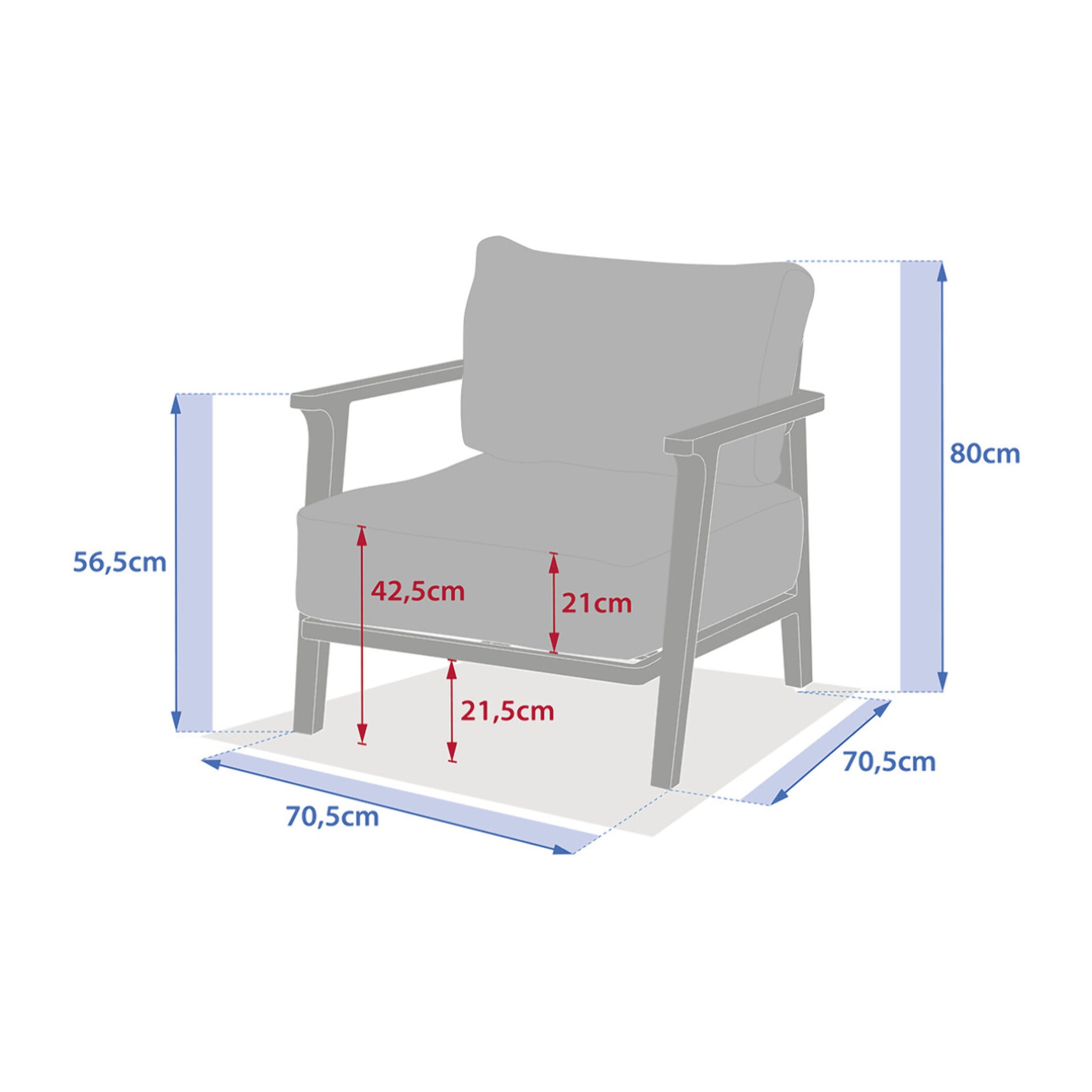 Fauteuil de salon de jardin "Pulpy" vert laurier aluminium et polyester